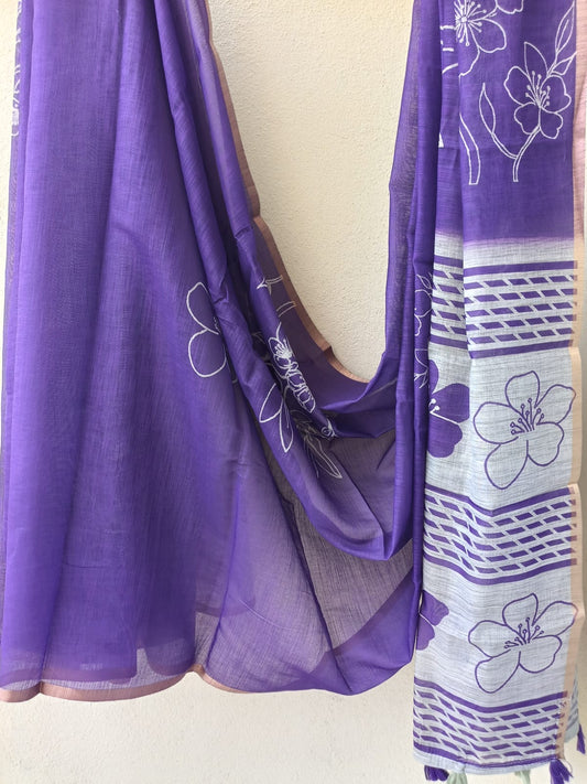 Linen saree
