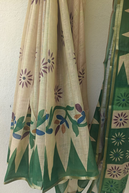 Linen saree