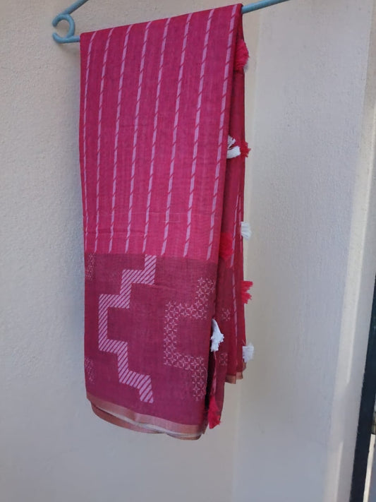 Linen saree